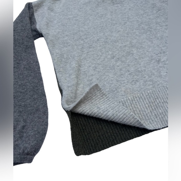 Madewell Peyton grey green color block pullover balloon sleeve sweater size XS - Picture 4 of 11